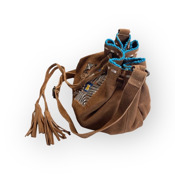 VHTF: new Tylie Malibu ꧁ Embellished Medicine Crossbody Bag ꧂ Chocolate Suede ꧂ - Picture 11 of 16